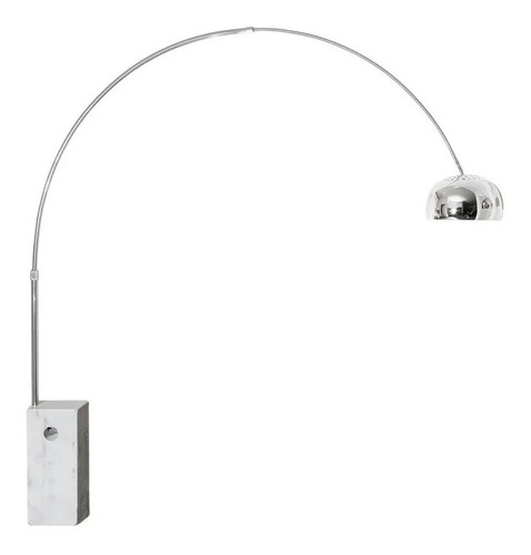 Lampara De Pie Arco Cromada Moderna Bocha Ø32cm Base Marmol