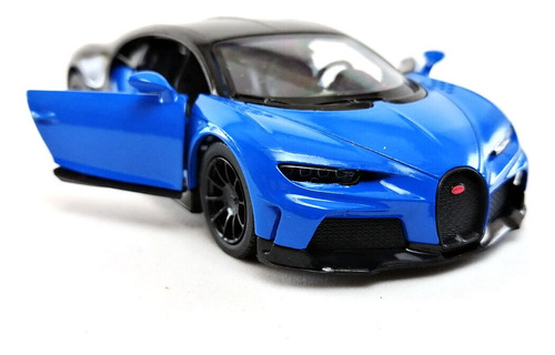 Bugatti Chiron Supersport. Escala 1:38 Kinsmart, Azul 12,5cm