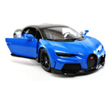 Bugatti Chiron Supersport. Escala 1:38 Kinsmart, Azul 12,5cm