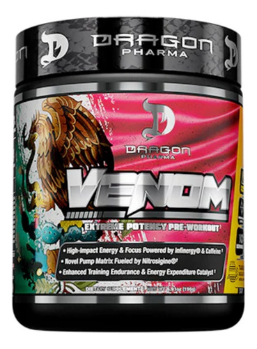 Pre Entreno Dragon Pharma Venom 40 Servs Potencia Energia 