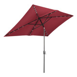 Rectangular Patio Umbrella 6.6ft By 10ft With 22 Solar Power