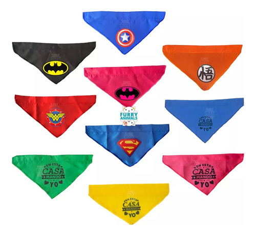 Pañoletas Para Mascotas Para Poner En El Collar Set X6 Und