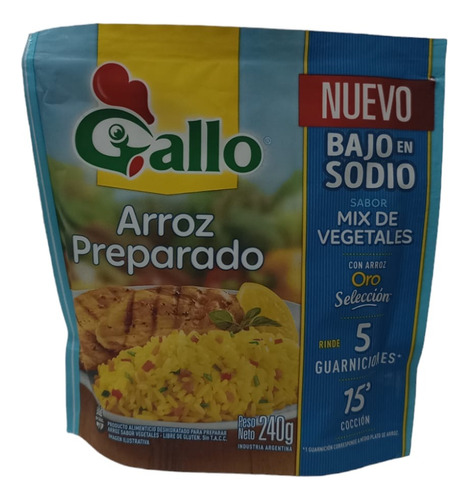 Gallo Arroz Prep Mix De Vegetales 240 G Bajo Sodio S/tacc X2