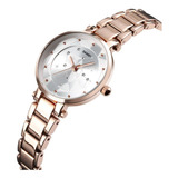 Reloj Pulsera Mujer Skmei 1411 Correa De Acero Con Estuche