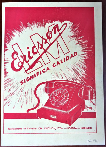 Teléfonos Ericsson Antiguo Aviso Publicitario De 1946