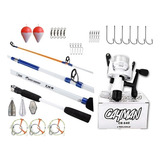 Combo Variada Caña 2.40mt + Reel + Nylon + Accesorios Oferta