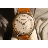 Hermoso Reloj Hemeros Antiguo Hombre 1953 Oro Plaque18k Joya