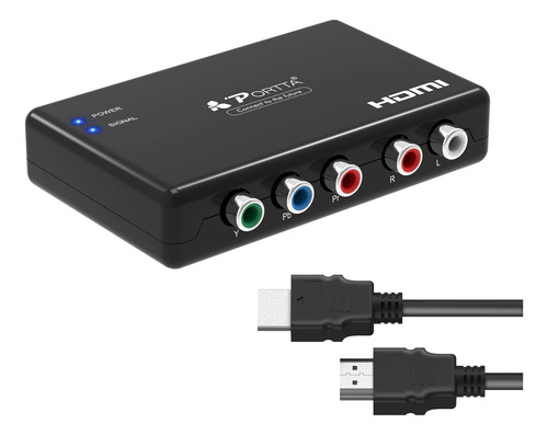 Convertidor De Componente Portta A Hdmi Con Cable Hdmi, Adap