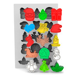 Forma De Silicone Kit Figuras Natalinas 15 Cavidades