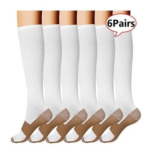 6 Pares De Calcetines De Compresión (20-30 Mmhg) /calcetines