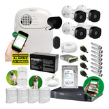 Kit De Segurança Intelbras 5 Sensor Pet C/ Fio E 4 Câmeras