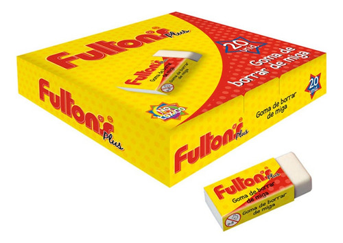 Caja De Goma De Borrar De Miga Fultons 20 Unidades Color Blanco