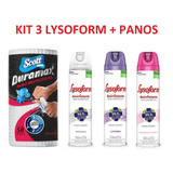 Kit Lysoform Spray Desinfetante 3 Fragrância + Panos Duramax