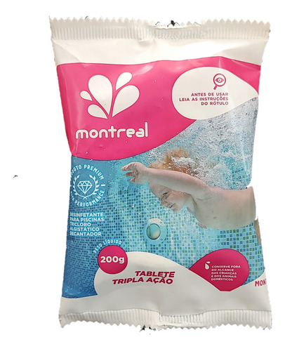 Pastilha Tabletes Cloro Montreal Para Piscinas 200g