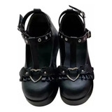 Zapatos Góticos Oscuros Punk Con Plataforma Y Lazo De Lolita