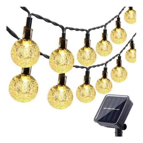 Guirnalda Solar Hada Deco 20 Led Boda 5 Mtrs Calido Navidad