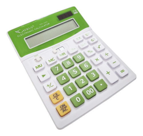 Calculadora De Mesa Balcão Display 12 Dígitos Escritório Cor Verde