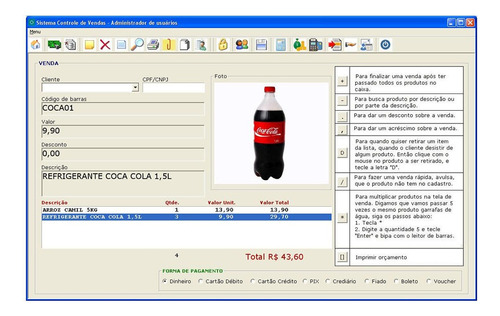 Software Pdv + Leitor De Codigo De Barras + Impressora Cupom
