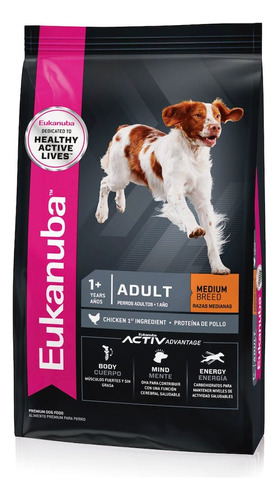 Eukanuba Adult Alimento Mini Para Perro Adulto De Raza Mediana Sabor Mix En Bolsa De 15kg