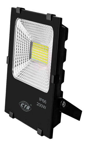 Refletor Led Preto 200w Bivolt Branco Frio Ip66