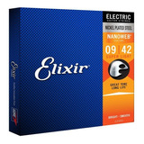 Encordoamento Elixir Cordas 009 Super Light Nanoweb Guitarra