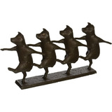 Diseño Toscano Dancing Pig Chorus Line Estatua De Hierro Fun