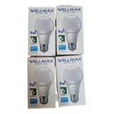 Pack 4 Ampolleta Con Sensor De Luz 9w, Wellmax, Luz Fria