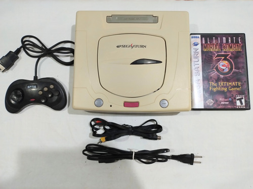 Console Sega Saturn Tectoy Branco + Controle + Cabos + Jogo Brinde