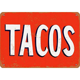Placa Decorativa De Pared (4.7 X 6.3 in), Diseño De Tacos