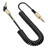 Cable Auxiliar Audio Plug 3.5mm Espiral Curvo Metal Tipo L
