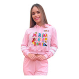 Busos, Hoodie, Corto Estampado Karol G Rosa