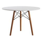 Mesa Eames 3 Pés Madeira Redondo Jantar Cozinha 80cm Casa