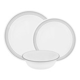 Corelle 1127003 Mystic Gray - Vajilla De 12 Piezas, Resisten