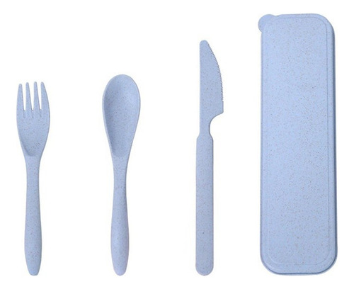 Set Cubiertos Con Estuche 3 Pzas Eco Biodegradable /camping 