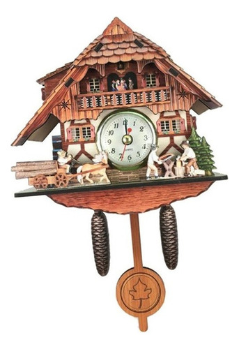 Reloj De Pared De Cuco Antiguo De Madera