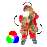 Boneco Papai Noel Grande Premium 60cm Decoração Com Luz Som