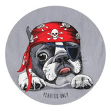 Toalla De Playa Redonda 150cm Vario Diseños Color Diseño Bulldog Pirata