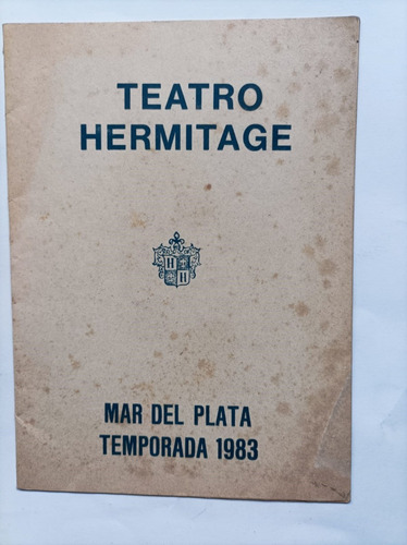 Programa Teatro Hermitage 1983 - Susana Giménez