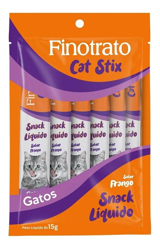 Finotrato Cat Stix Combo C/6 Unidades De 15g Sabor Frango