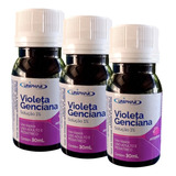 Violeta Genciana Solução 1% Com Glicerina=kit C/3= 30ml Cada