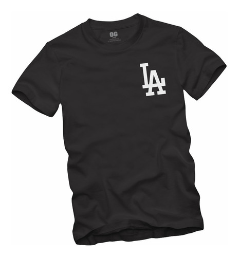 Camiseta Los Angeles Dodgers La Logo Rap Hip Hop Street Wear