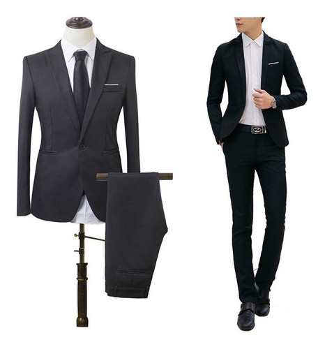 Traje Smoking Hombre Super Slimfit Juego De Dos Piezas A [u]