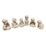 Pack 6 Mini Budas Figuras Para Pintar Cemento