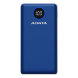 Batería Portátil Recargable Adata P20000qcd 20,000mah Azul