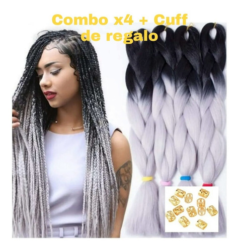 Extensiones Kanekalon Trenzas-jumbo-rastas Combox4 +regalo