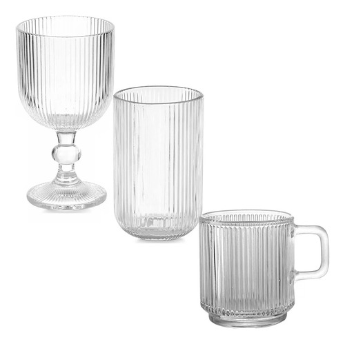 Juego X18 Piezas Vasos Copas Tazas De Vidrio