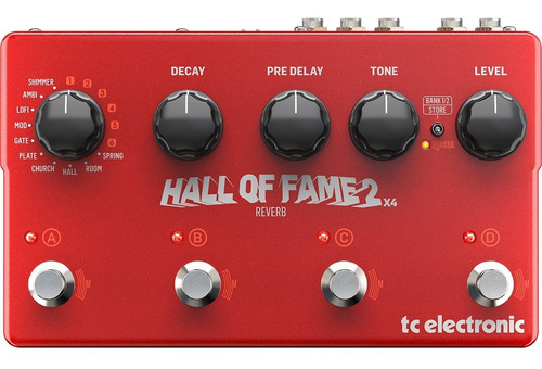 Pedal Tc Electronic Guitarra  Hall Of Fame 2 X4 4 Switches 