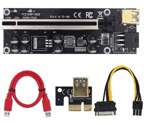 Kit 3 Placas Cabo Riser 009s Plus Pci Express 1x A 16x Pcie