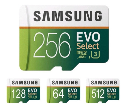 Micro Cartão Memória Novo Sd 256 Gb, Samsung Select Novo