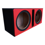 Cajón Doble Porteado Para Subwoofer 12 Antifaz Color Rojo